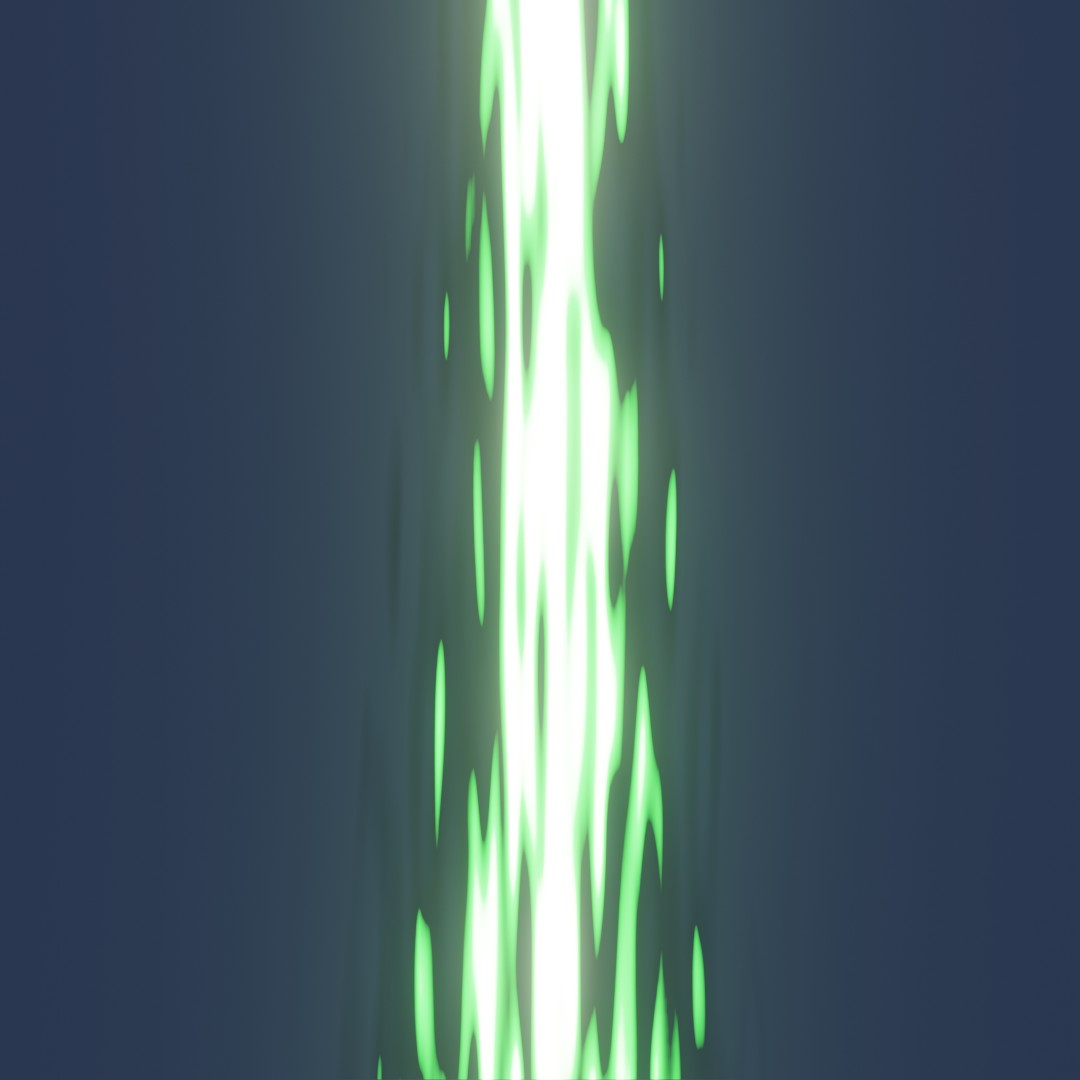 Streaming green fire.