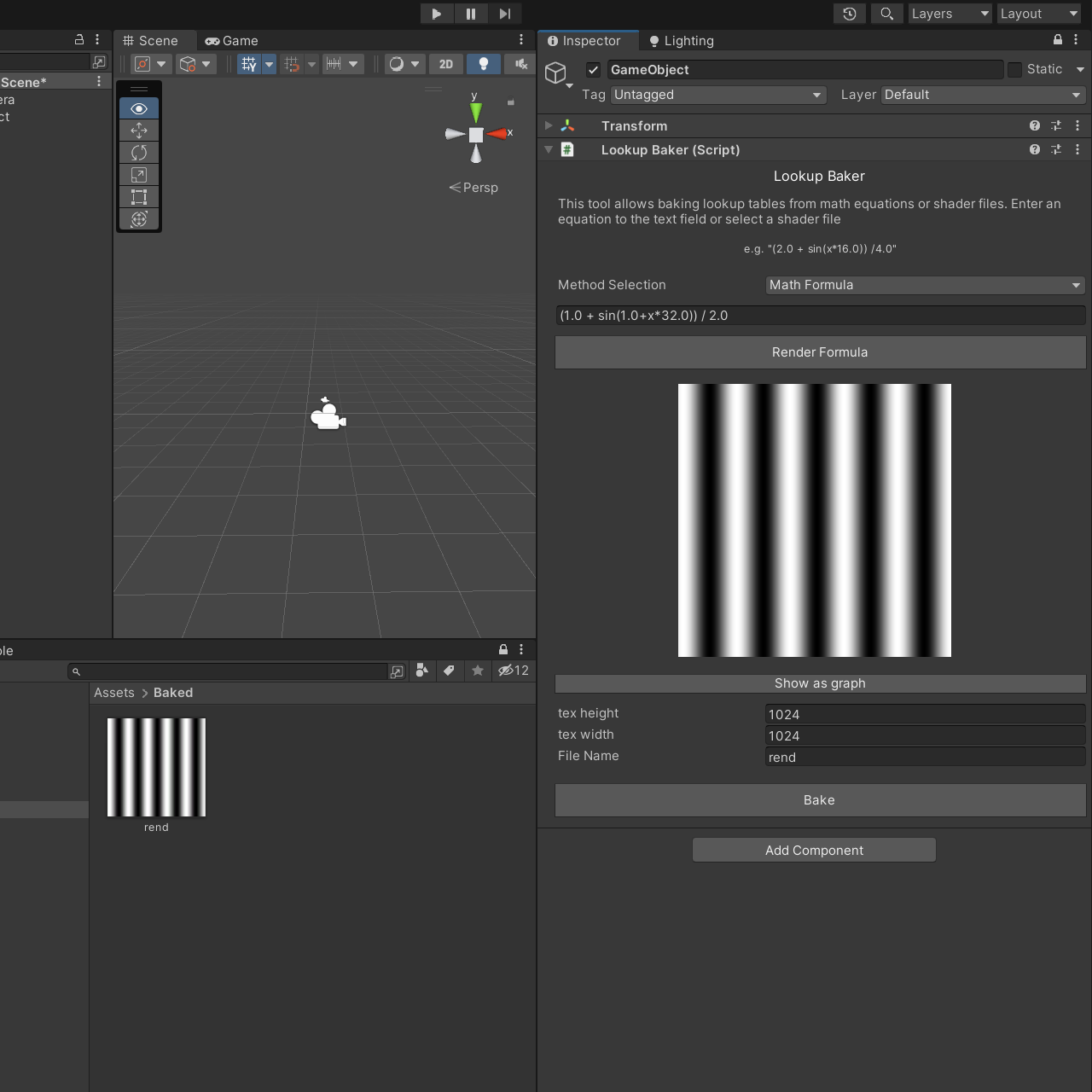 (1.0+sin(1.0+x*32.0)) / 2.0