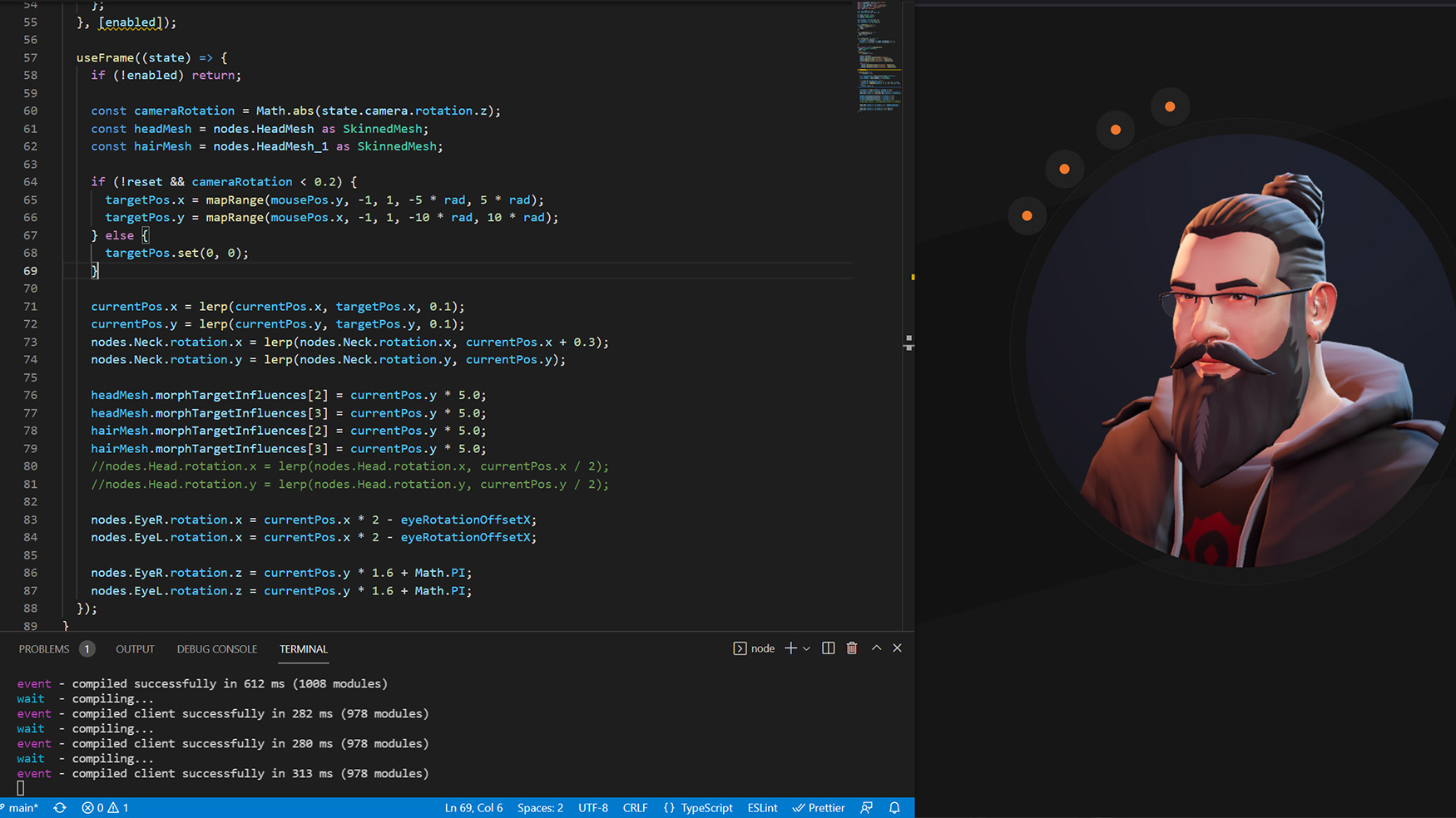 Coding animations.