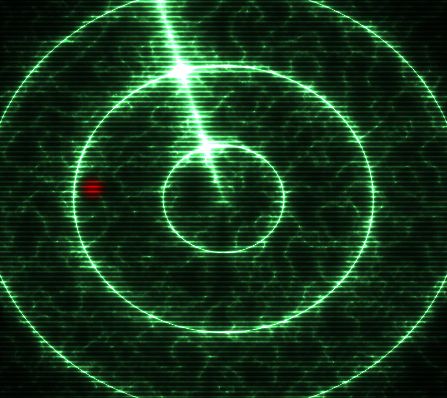 An in-game looking radar screen for SHADERS & VFX section.