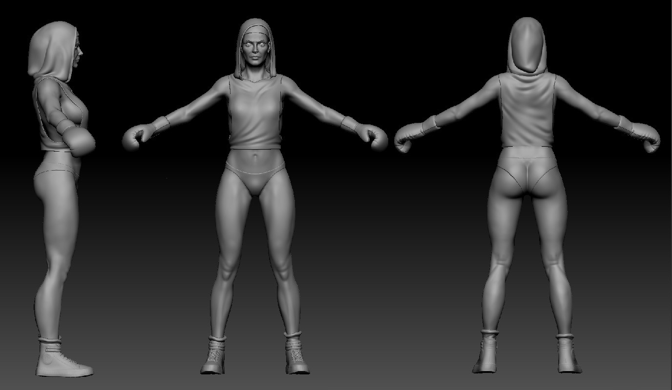Screenshot from Zbrush sculpting phase